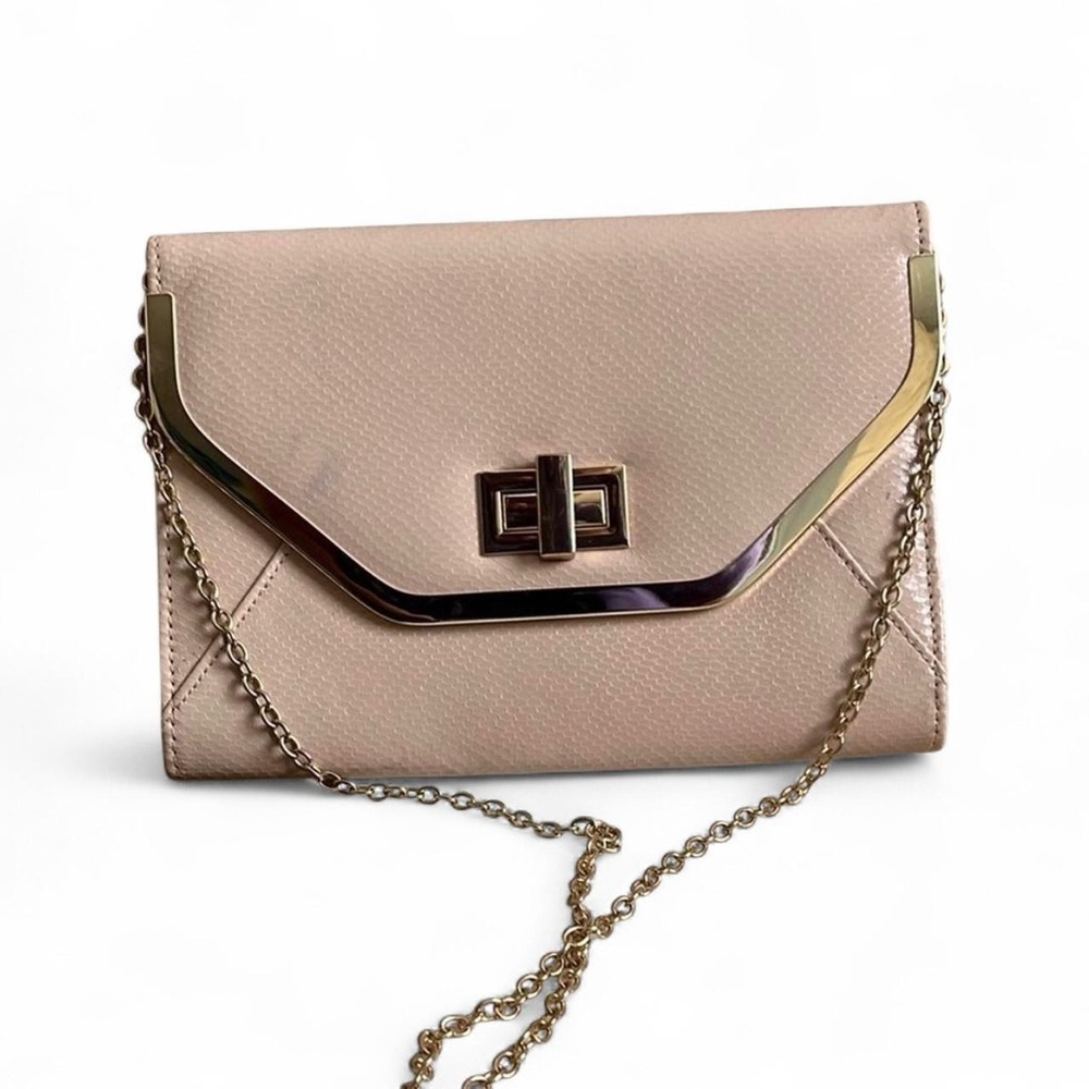 Aldo Pink and Gold Clutch with Chain Strap
